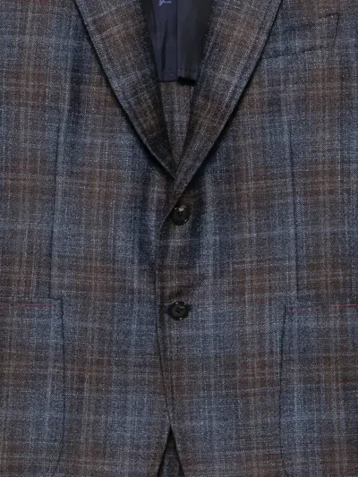 CHECK-PATTERN SINGLE-BREASTED BLAZER