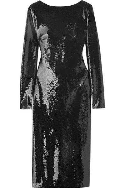 Shop Tom Ford Open-back Sequined Satin Dress