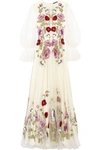 ALEXANDER MCQUEEN Embroidered tulle gown