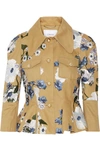 ERDEM Shari embroidered cotton-canvas peplum jacket