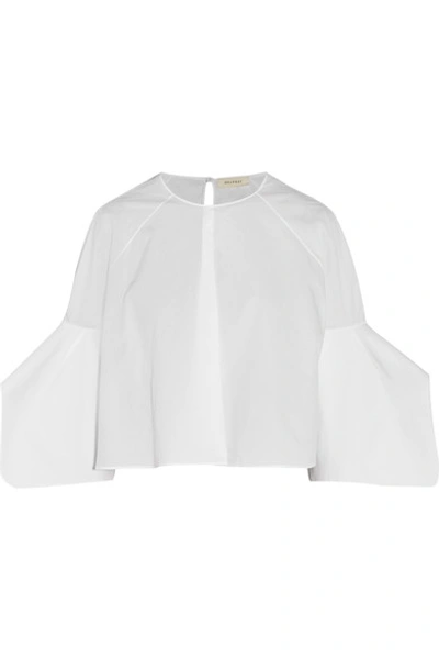 Shop Delpozo Cotton-poplin Top