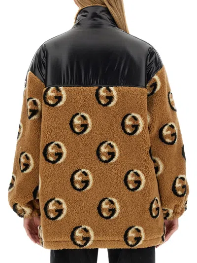 Gucci Oversized Jacket Featuring Contrast Panels In Brown