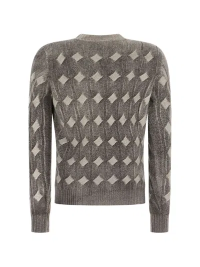CABLE-KNIT DIAMOND-PATTERN SWEATER