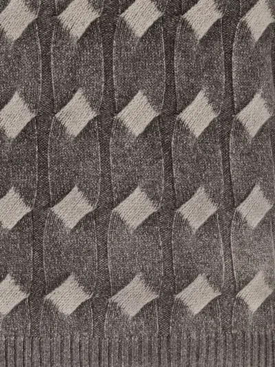 CABLE-KNIT DIAMOND-PATTERN SWEATER