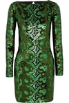 ROBERTO CAVALLI Cutout sequined silk-chiffon mini dress
