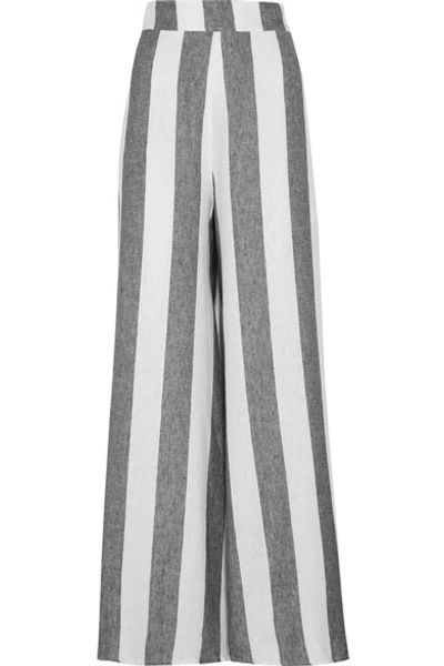 Paper London Kelly Striped Linen Wide-leg Pants