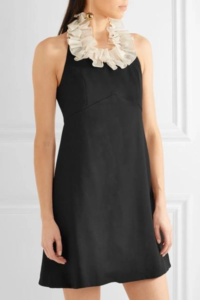 Shop Isa Arfen Shrimpton Ruffled Silk-blend Organza And Cotton-crepe Mini Dress
