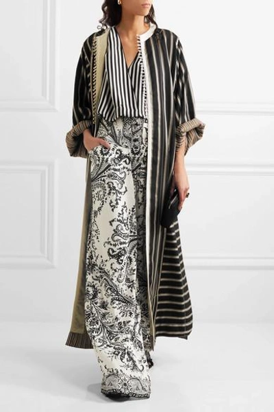 Shop Etro Printed Crepe Wide-leg Pants