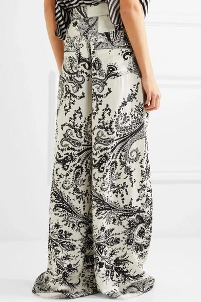 Shop Etro Printed Crepe Wide-leg Pants