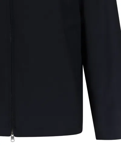 Selected Zip-up Collared Jacket In Black
