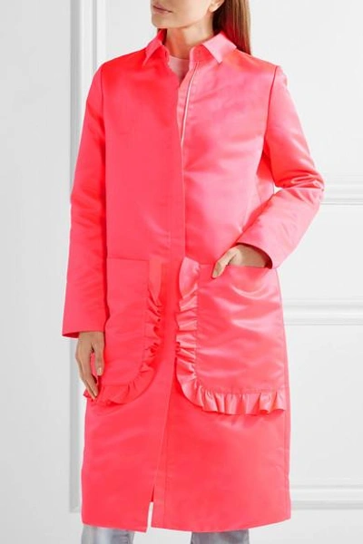 Shop Paskal Ruffle-trimmed Satin Coat