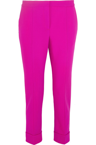 Narciso Rodriguez Wool-Blend PiquÉ Tapered Pants In Pink | ModeSens