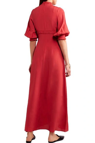 Shop Emilia Wickstead Natasia Gathered Crepe Maxi Dress