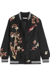ALICE AND OLIVIA Lila embroidered silk bomber jacket
