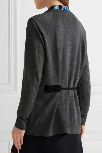 Shop Prada Belted Wool Cardigan