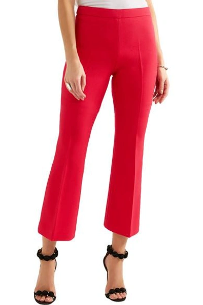 Giambattista Valli Cropped Stretch-crepe Flared Pants In Rose | ModeSens