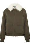 YVES SALOMON Shearling-trimmed cotton-twill bomber jacket