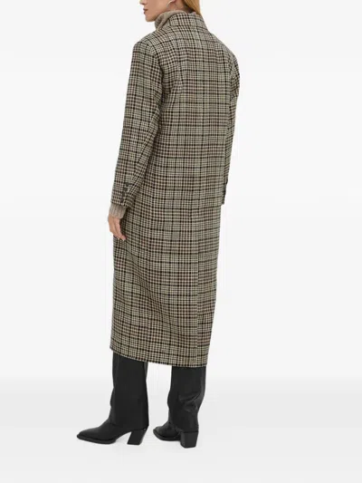 Herskind Wanda Check-pattern Double-breasted Coat In Gray