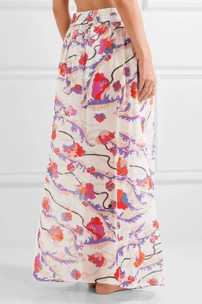 Shop Emilio Pucci Ranuncoli Printed Cotton-voile Maxi Skirt