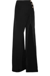 BALMAIN Embellished stretch-knit flared trousers