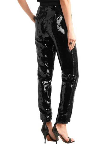 Shop Dolce & Gabbana Sequined Satin Tapered Pants