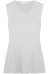 NARCISO RODRIGUEZ Ribbed wool and cashmere-blend peplum top