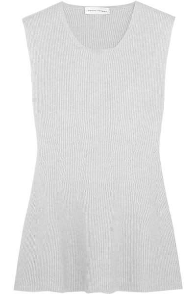 Narciso Rodriguez Ribbed Wool And Cashmere-blend Peplum Top