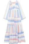 STELLA MCCARTNEY Tiered striped cotton-blend maxi dress