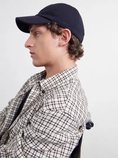 Slowear Zanone Flexwool Wool-blend Cap In Blue