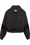 TOPSHOP UNIQUE Cropped calf hair-paneled shell jacket