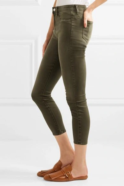 Shop L Agence Margot Cropped High-rise Skinny Jeans