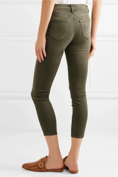 Shop L Agence Margot Cropped High-rise Skinny Jeans