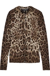 DOLCE & GABBANA Leopard-print cashmere and silk-blend cardigan