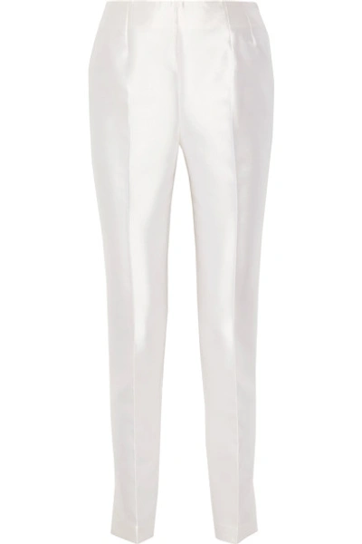 Gabriela Hearst Chapman Silk And Wool-blend Skinny Pants In Ivory
