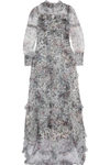 ERDEM Stacey ruffled floral-print tulle gown