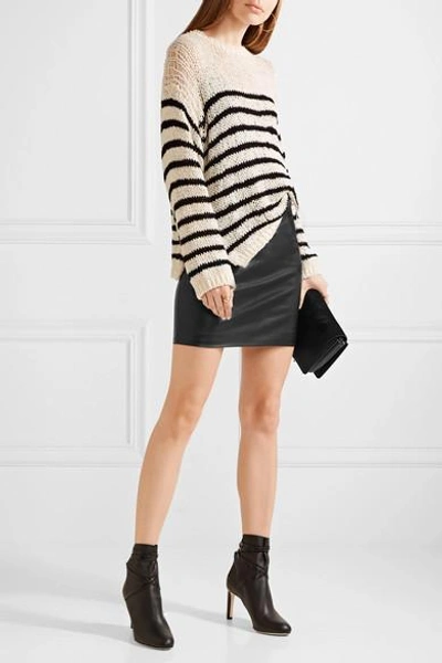 Shop Iro Lolita Striped Open-knit Cotton-blend Sweater