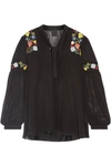 ANNA SUI Garden embroidered georgette blouse