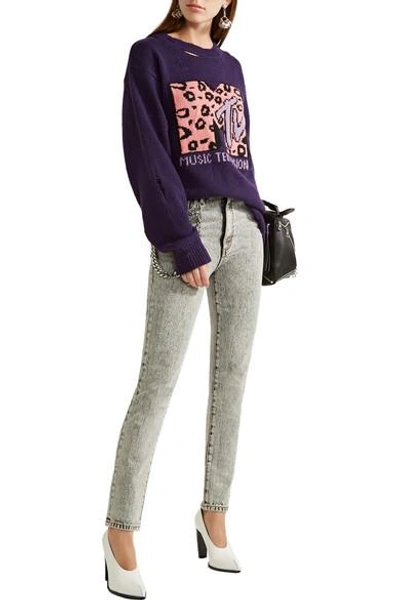 Shop Marc Jacobs Embellished Appliquéd High-rise Skinny Jeans