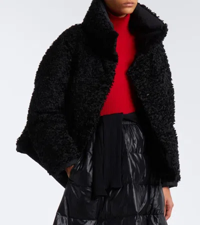 Moncler Black Boucle Loop Sittelles Mini Down Jacket In Black