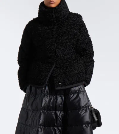 Moncler Black Boucle Loop Sittelles Mini Down Jacket In Black