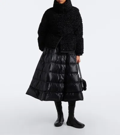 Moncler Black Boucle Loop Sittelles Mini Down Jacket In Black