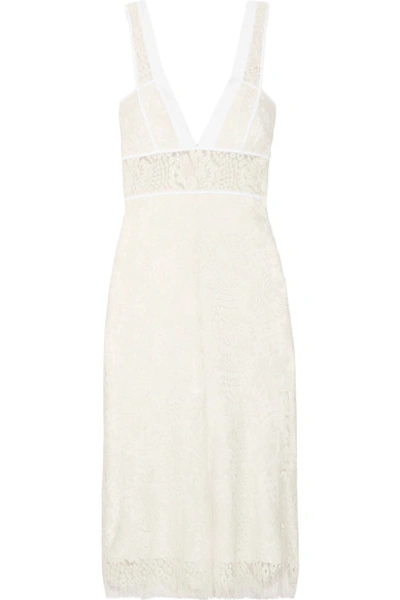 Victoria Beckham Cotton-trimmed Wool-blend Lace Midi Dress In White ...