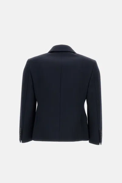Max Mara Mxmdorico Stretch Virgin Wool Blazer In Blue