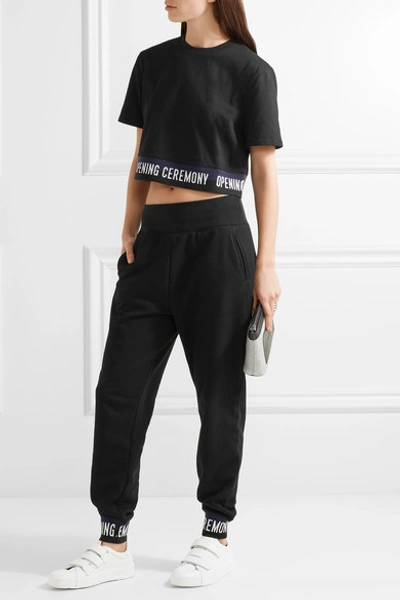 Shop Opening Ceremony Cropped Cotton-jersey T-shirt