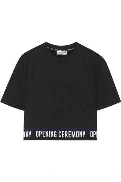 Shop Opening Ceremony Cropped Cotton-jersey T-shirt