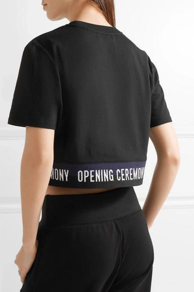 Shop Opening Ceremony Cropped Cotton-jersey T-shirt