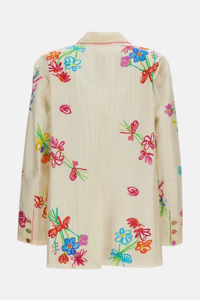 Péro Silk Blazer In Multi