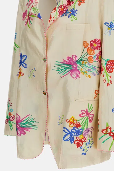 Péro Silk Blazer In Multi
