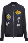 STELLA MCCARTNEY Embroidered faille bomber jacket