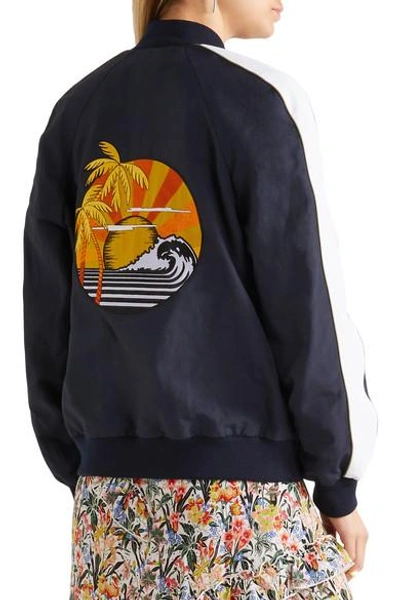 Shop Stella Mccartney Embroidered Faille Bomber Jacket